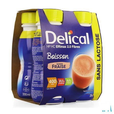 Delical Effimax 2.0 Fibres Fraise 4x200 ml  -  Bs Nutrition