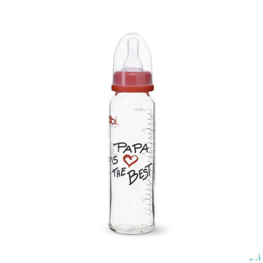 Bibi Zuigfles Glas Mama Papa 250 ml 1071075  -  Credophar