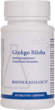 Biotics Ginkgo Biloba (24%) 60 comprimés  -  Energetica Natura