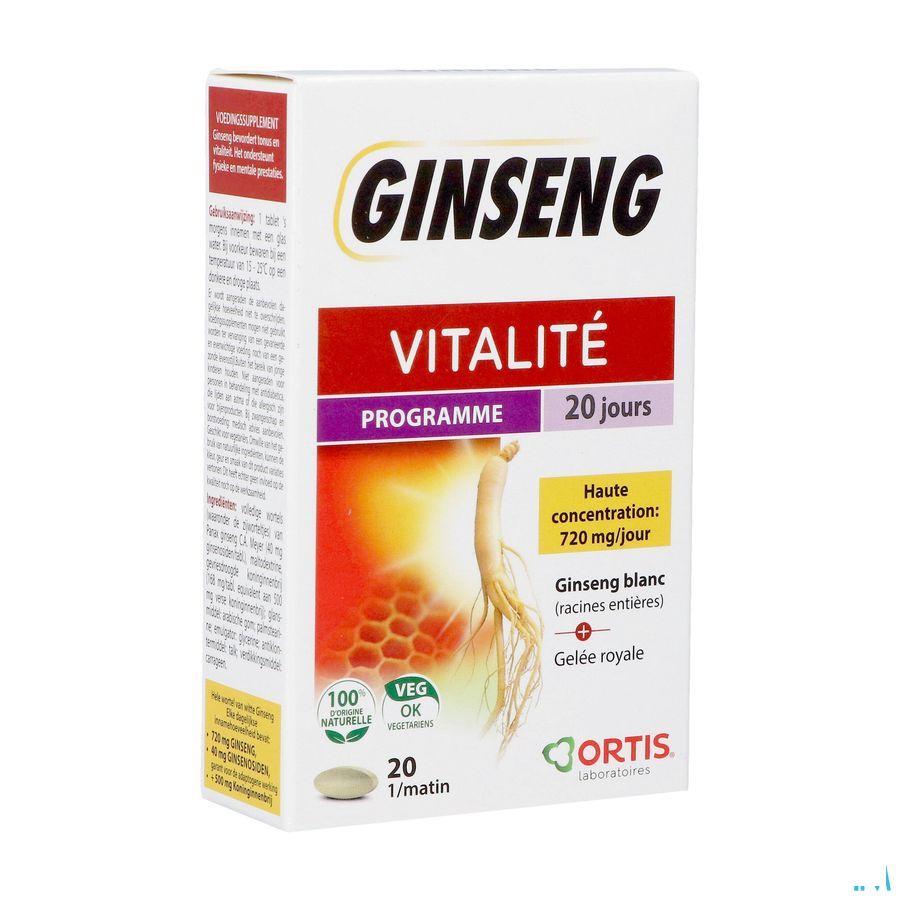 Ortis Vitalite Ginseng 20 Comp 20  -  Ortis
