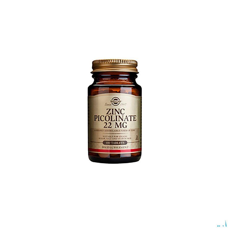 Solgar Zinc Picolinate Comprimes 100x22 mg  -  Solgar Vitamins