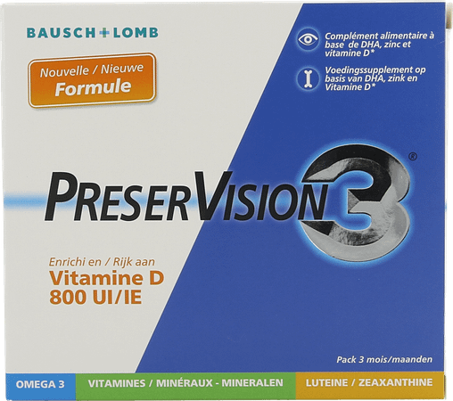 Preservision 3 + Vit D3 Caps 180