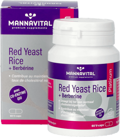 Mannavital Red Yeast Rice + Berberine Plat.V-Caps 60  -  Mannavita