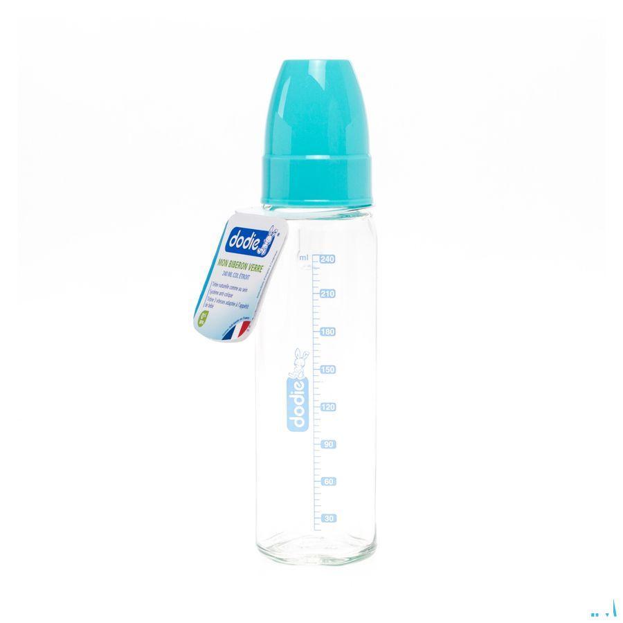 Dodie Biberon Verre Bleu Lagoon 1er Age 240 ml