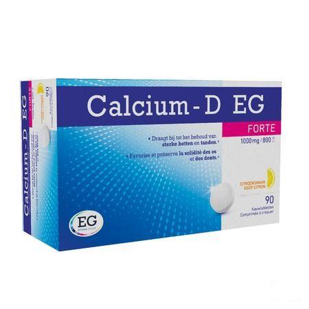Calcium-D Forte Eg 1000 mg/800Ie Citroen Kauwtabl90  -  EG
