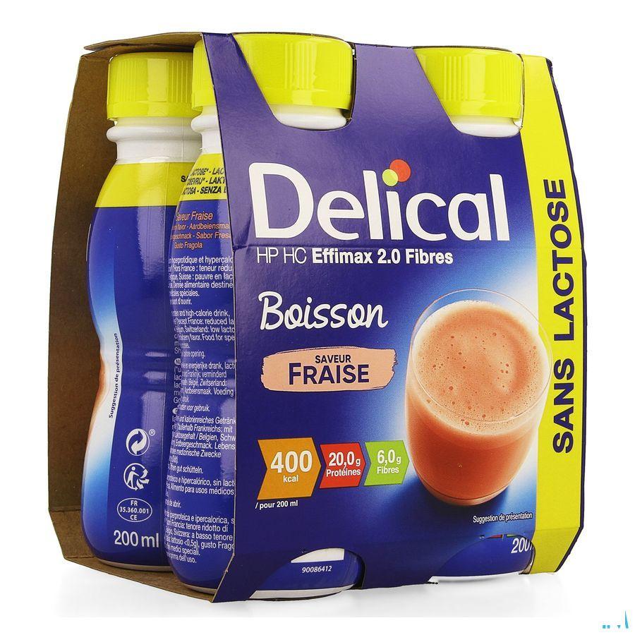 Delical Effimax 2.0 Vezels Aardbei 4x200 ml  -  Bs Nutrition