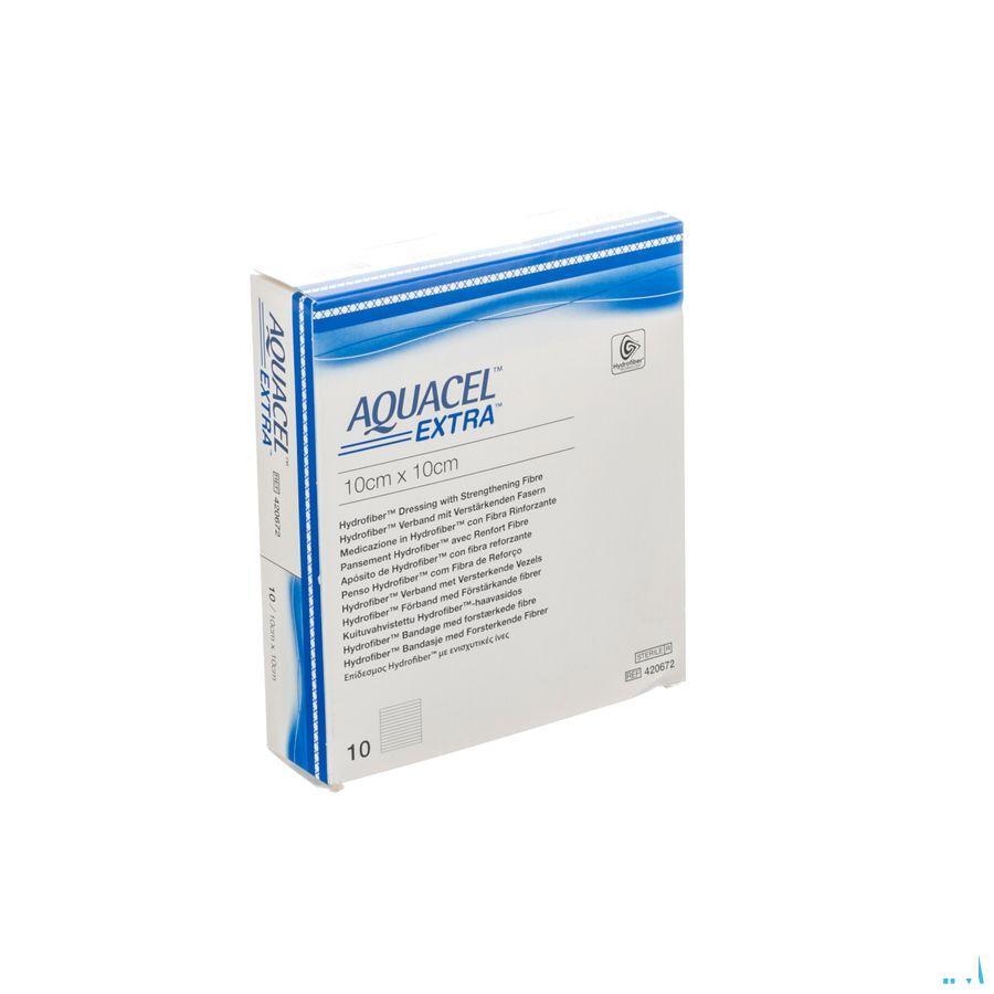 Aquacel Extra Verband Hydrofiber + versterk. 10x10cm 10  -  Convatec