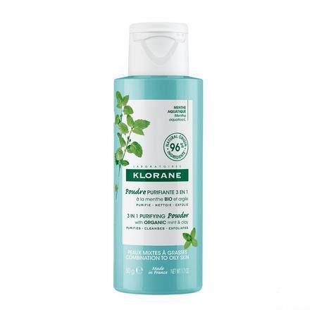 Klorane Gezicht Munt Aquatic Zuiverend Poeder 50 g