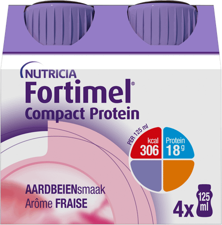 Fortimel Compact Protein Aardbei 4x125 ml  -  Nutricia