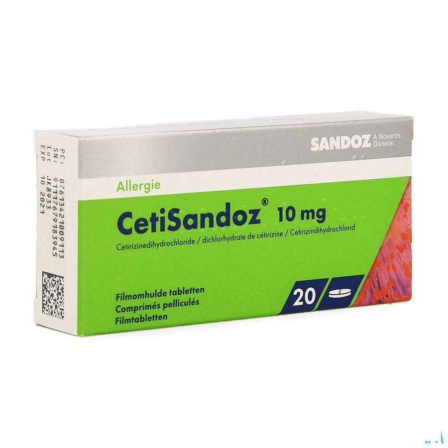 Cetirizine Sandoz Comprimes 20 X 10 mg 