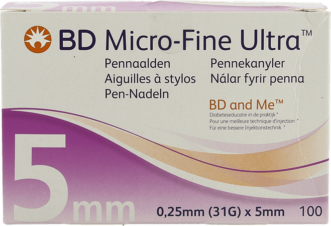 Bd Microfine Ultra Pennaald 0,25Mmx5Mm Easyflow100