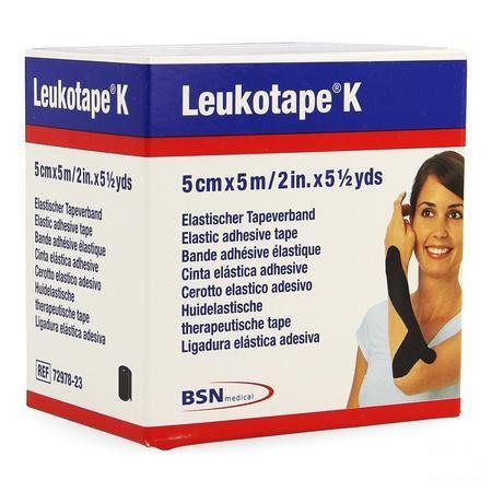 Leukotape K Bande Adhesive Elast Noir 5cmx5m 1