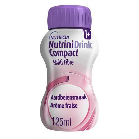 Nutrinidrink Compact Multi Fibre Aardbei 4x125 ml  -  Nutricia