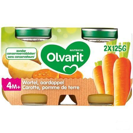 Olvarit Carotte Pomme De Terre 2x125 gr 4m01  -  Nutricia
