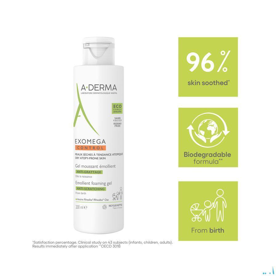 Aderma Exomega Control Emol. Schuimende Gel 200 ml  -  Aderma Benelux