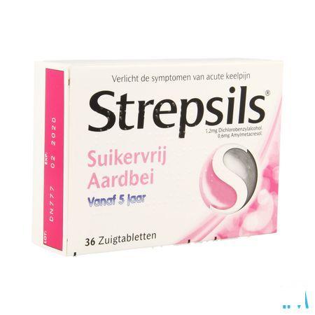 Strepsils Sans Sucre Fraise Pastille 36