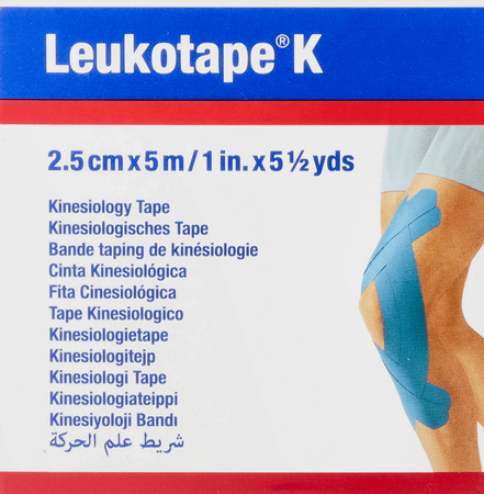 Leukotape K Kleefwindel Elast Blauw 2,5cm x 5m 1