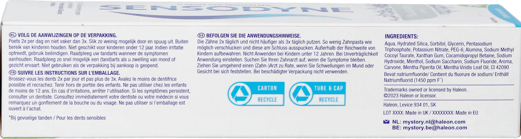 Sensodyne Soin Blancheur Dentifrice Tube 75ml