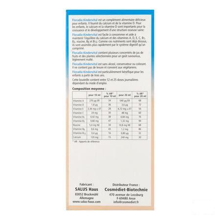 Salus Floradix Kindervital Elexir 250 ml  -  Ocebio
