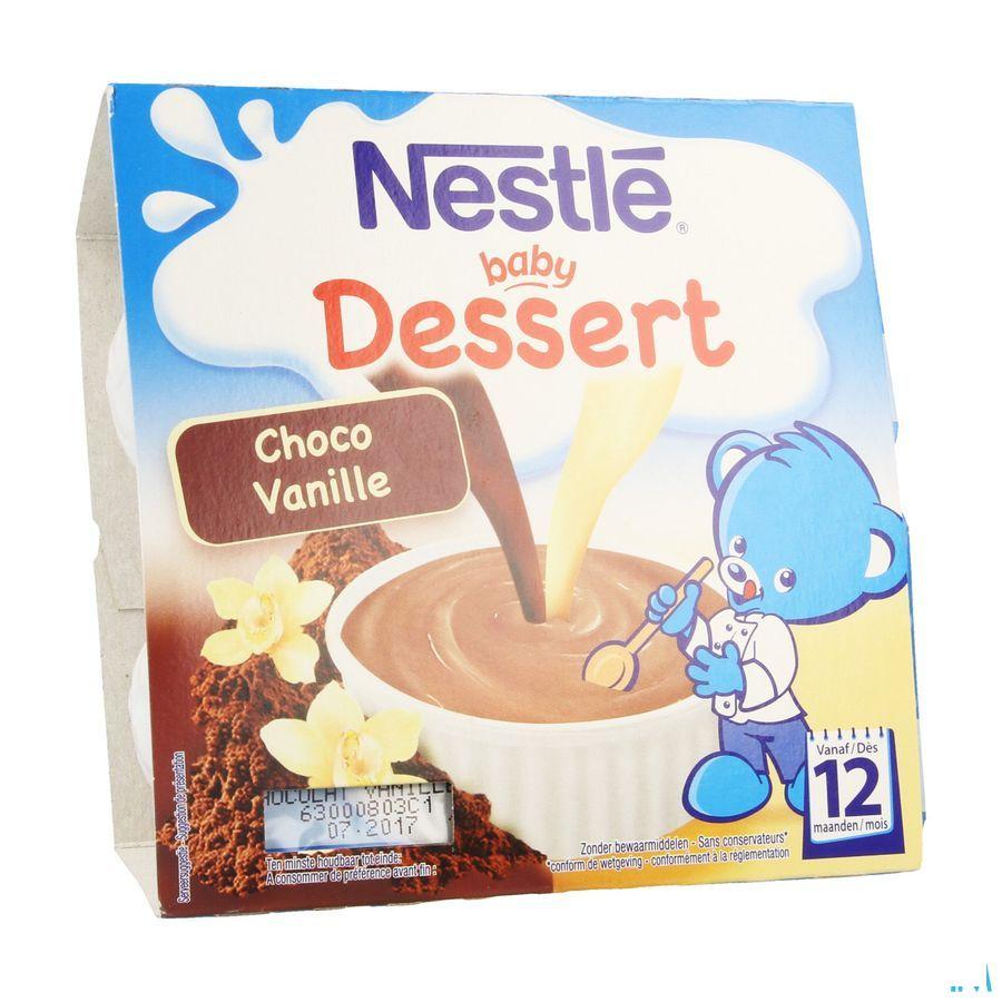 Nestle Baby Dessert Choco Vanille Pot 4x100 gr  -  Nestle