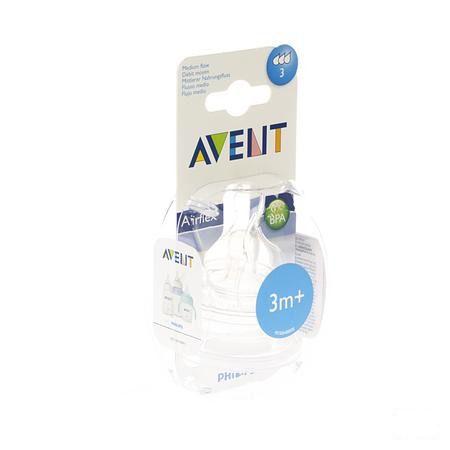 Philips Avent Tetine Medium 3trous 2 Scf633/27  -  Bomedys