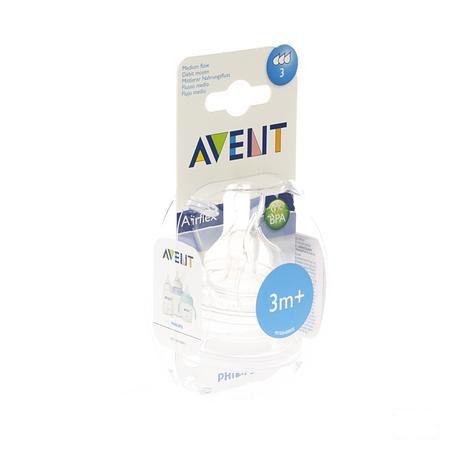 Philips Avent Zuigspeen Medium 3gaten 2 Scf633/27  -  Bomedys