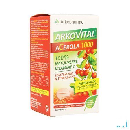 Arkovital Acerola 1000 Familypack Comprimes A Macher 60  -  Arkopharma