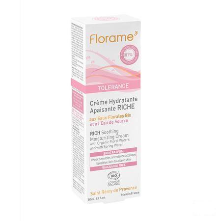 Florame Creme Hydratante Apaisante Riche Bio 50 ml  -  Natur'Inov