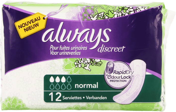 Always Discreet Incontinence Pad Normal 12