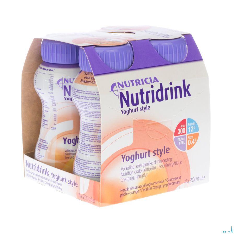 Nutridrink Yoghurtsmaak Perzik-sinaal 4x200 ml  -  Nutricia