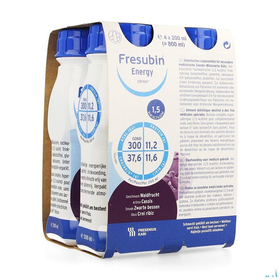Fresubin Energy Drink 200 ml Cassis/zwarte Bessen  -  Fresenius