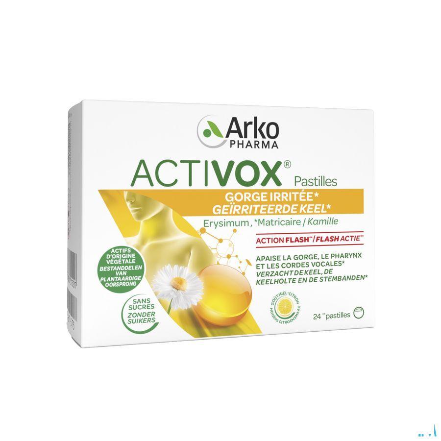 Activox Adouccissant Gorge Miel Citron Pastille 24