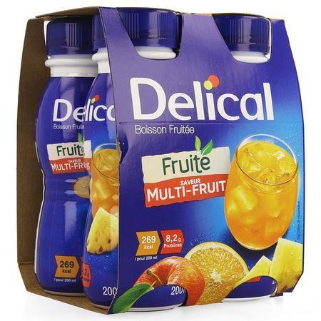 Delical Fruitdrink Multivruchten 4x200 ml  -  Bs Nutrition