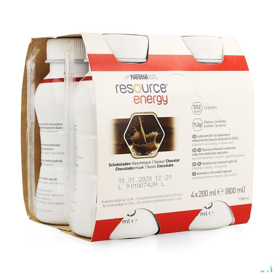 Resource Energy Drink Chocolade 4x200 ml  -  Nestle