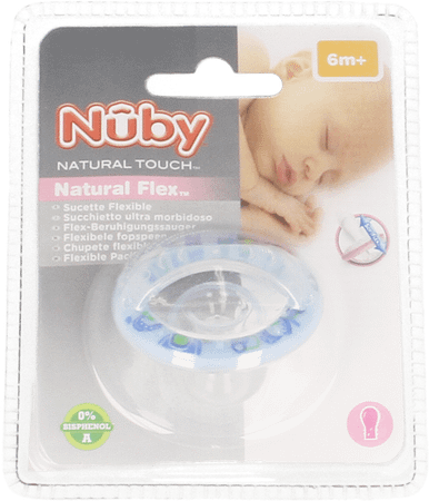 Nuby Nt Natural Flexac Silicone Cherry Fopspeen - Roze - 6m +   -  New Valmar