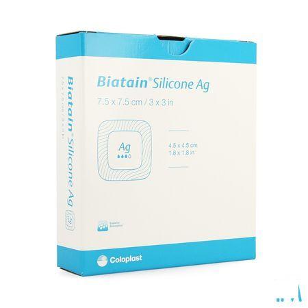 Biatain Silicone Ag 7,5X7.5Cm 3  -  Coloplast