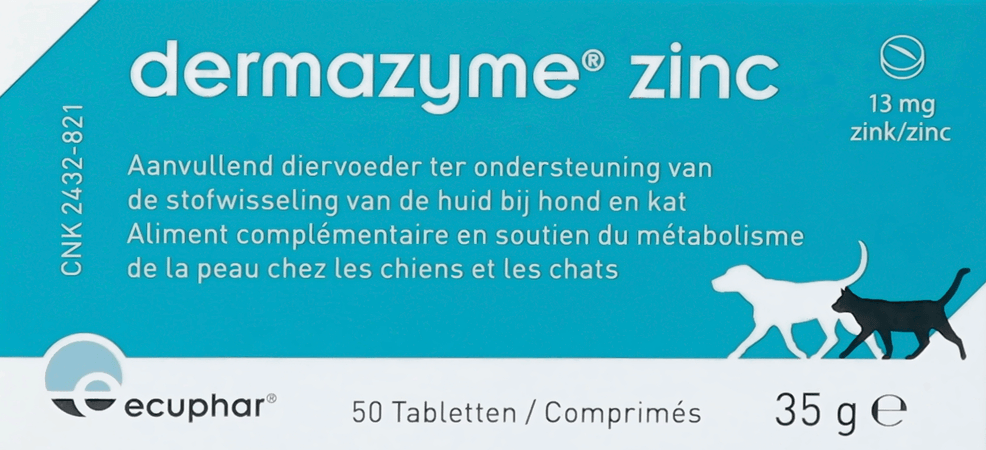 Dermazyme Zink Hond Tabletten 50  -  Ecuphar