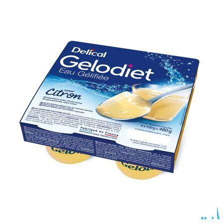 Gelodiet Eau Gel. Sucree Citron Pot 4x120 gr  -  Bs Nutrition