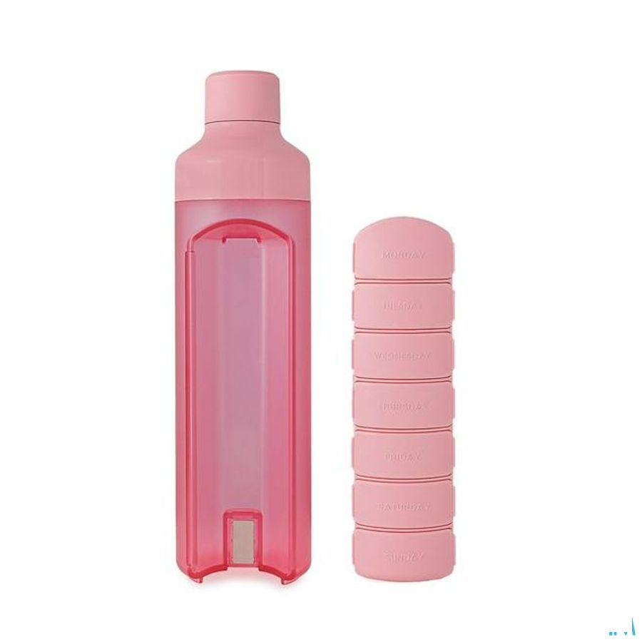 Yos Water Bottle & Pill Box Weekly Perfect Pink