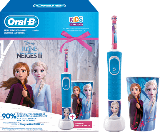 Oral-B Kids D100 Reine Neige + Eb10+ Gobelet Grat.