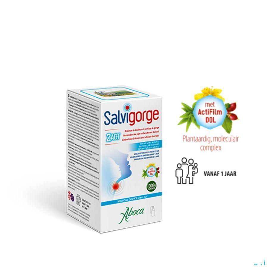 Salvigorge 2act Spray zonder Alcohol 30 ml  -  Aboca
