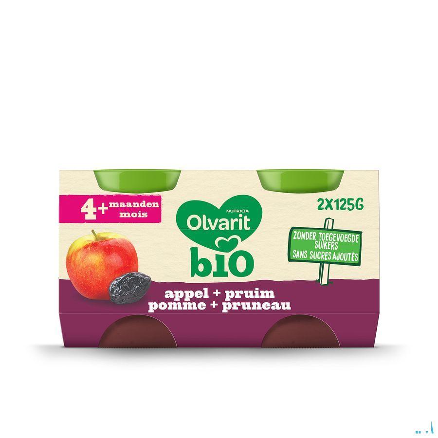Olvarit Bio Pomme Pruneau 4M 2X125G  -  Nutricia