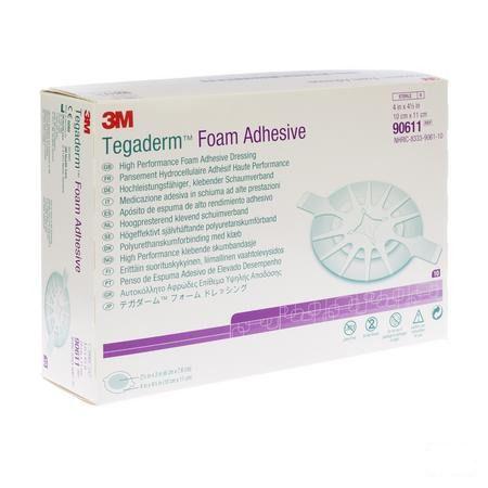 Tegaderm Foam Dressing Adhesive 10,00x11,00cm 10 90611  -  3M