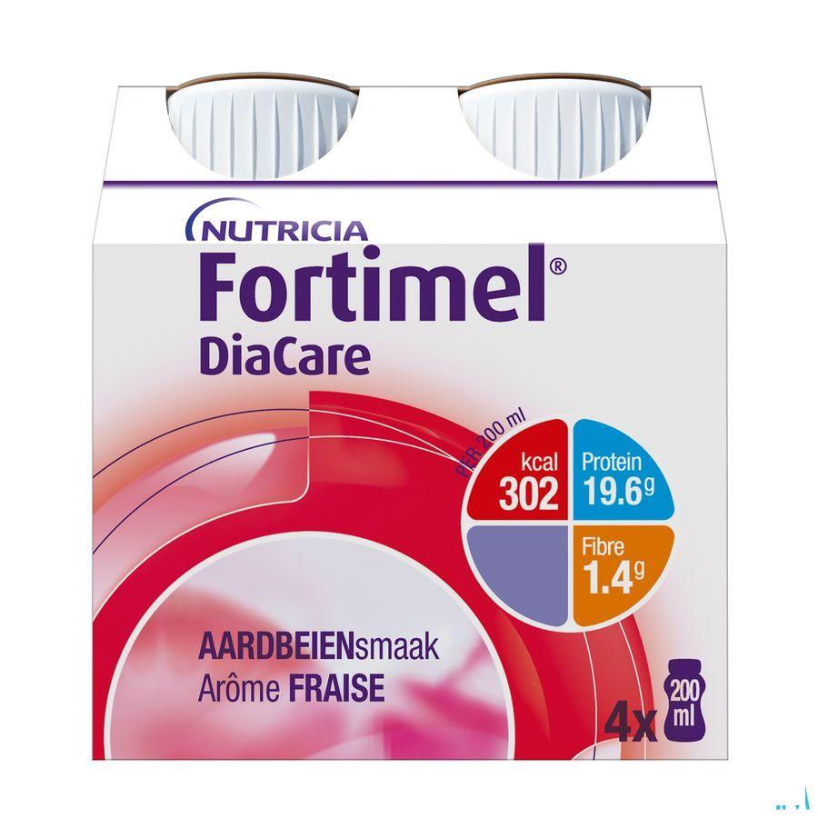 Diacare Aardbei 4 x 200 ml
