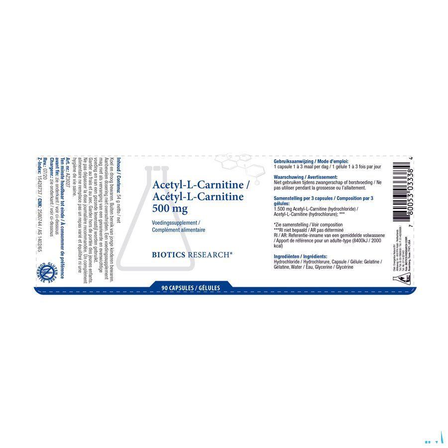 Biotics Acétyl-L-Carnitine 90 gélules  -  Energetica Natura