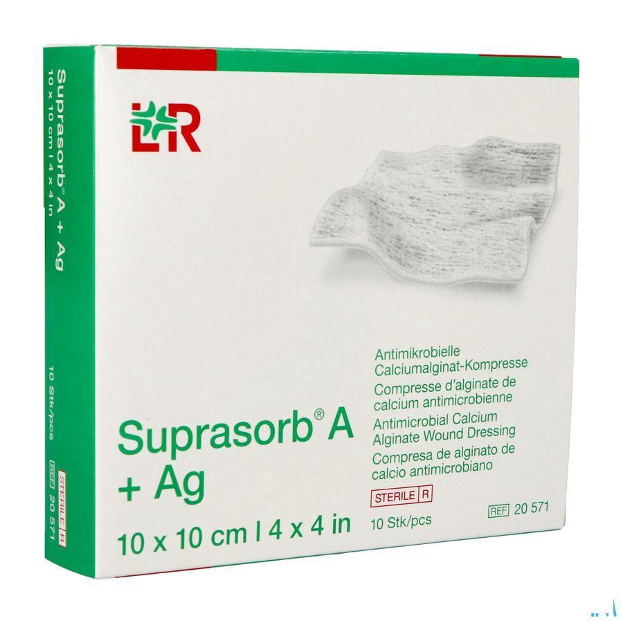 Suprasorb A+Ag Kp Alg. Calc. 10X10Cm 10 20571  -  Lohmann & Rauscher