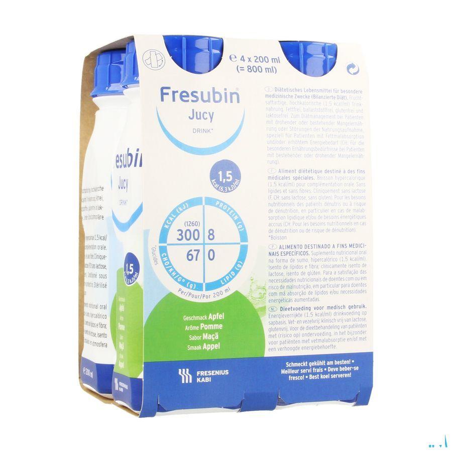 Fresubin Jucy Drink Pomme Easy Bottle 4x200 ml  -  Fresenius
