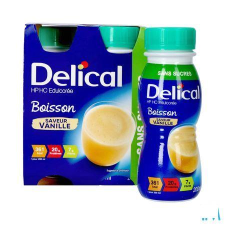 Delical Melkdrank Z/Suiker Vanille 4X200 ml