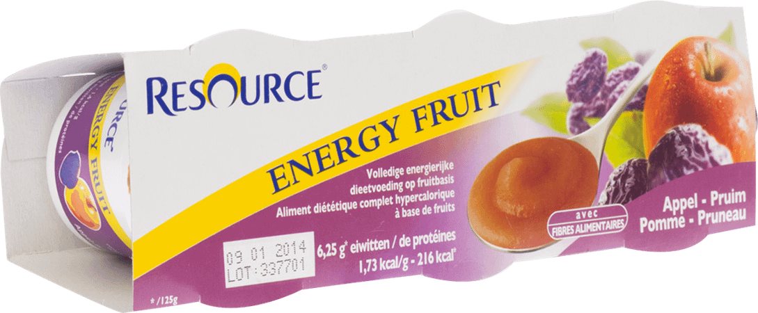 Resource Energy Fruit Appel-pruim Cups 3x125 gr  -  Nestle