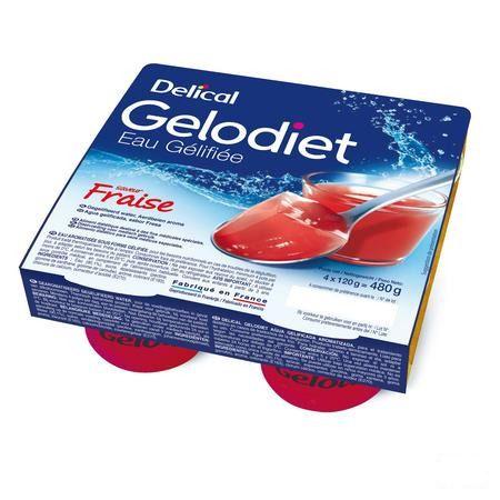 Gelodiet Gelwater Gesuikerd Aardbei Pot 4x120 gr  -  Bs Nutrition